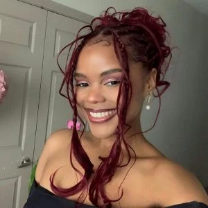 burgundy french curl braids for autumn