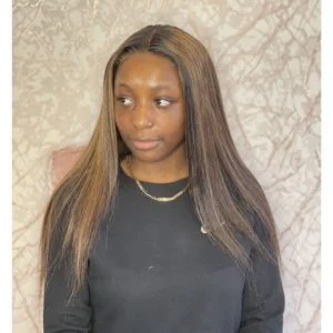 closure wig with highlights