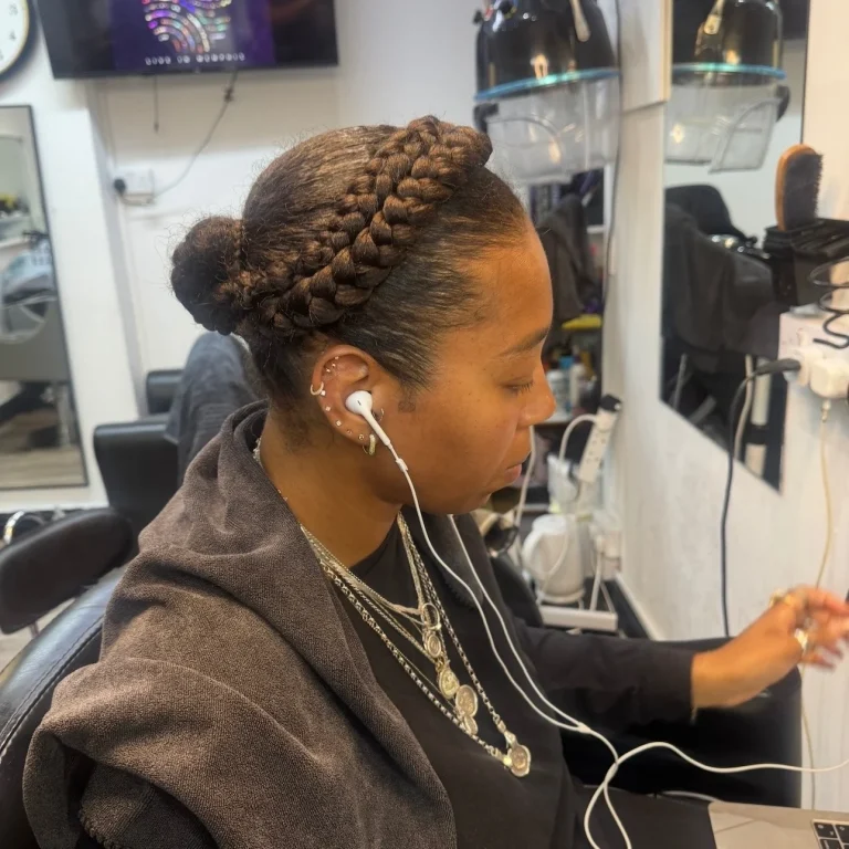 Crown braid ponytail Book London Mobile Afro Hairdresser Braider Near Me O_DOESITALL FroHub