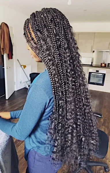 Goddess Braids Medium Waist London Mobile Afro Hairdresser Braider Near Me Crown Royale FroHub