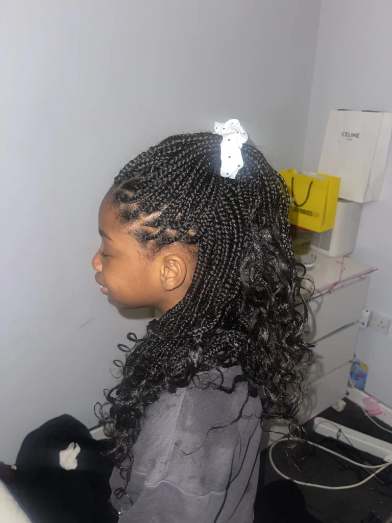 Kids braids- with extensions Book London Mobile Afro Hairdresser Braider Near Me O_DOESITALL FroHub