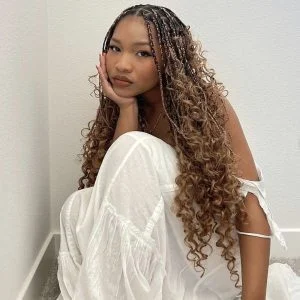 light brown curly braids FroHub