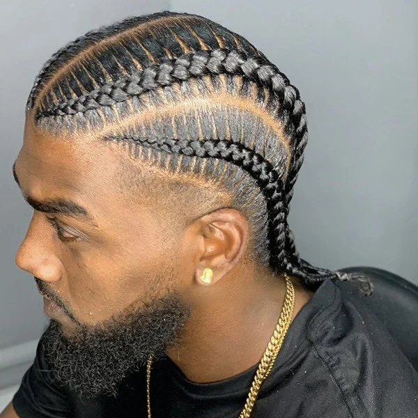 Men's Stitch Braids Cornrows Tamara Hair Studio Book Black Hair Salon London Afro Hairdresser Barber Near Me FroHub