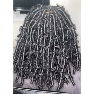 short butterfly locs Stockwell Afro hairdressers near me FroHub