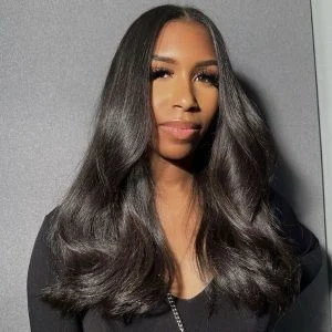 sleek middle part FroHub