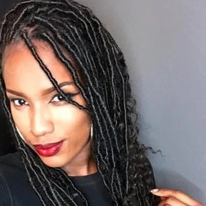 small black faux locs