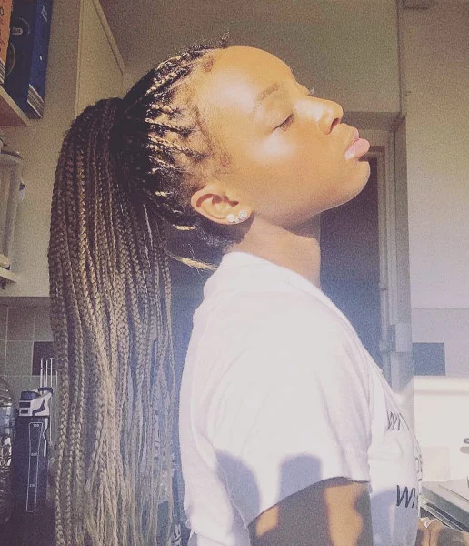 Small Knotless Braids Mid Back Length Crown Royale Book London Mobile Afro Hairdresser Braider Near Me FroHub