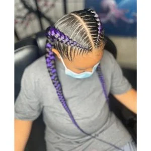two cornrows Stockwell Afro hairdressers near me FroHub