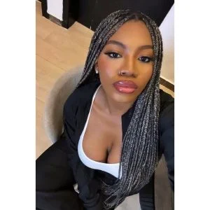 white and black mixed knotless braids Pantone Colour of the year FroHub